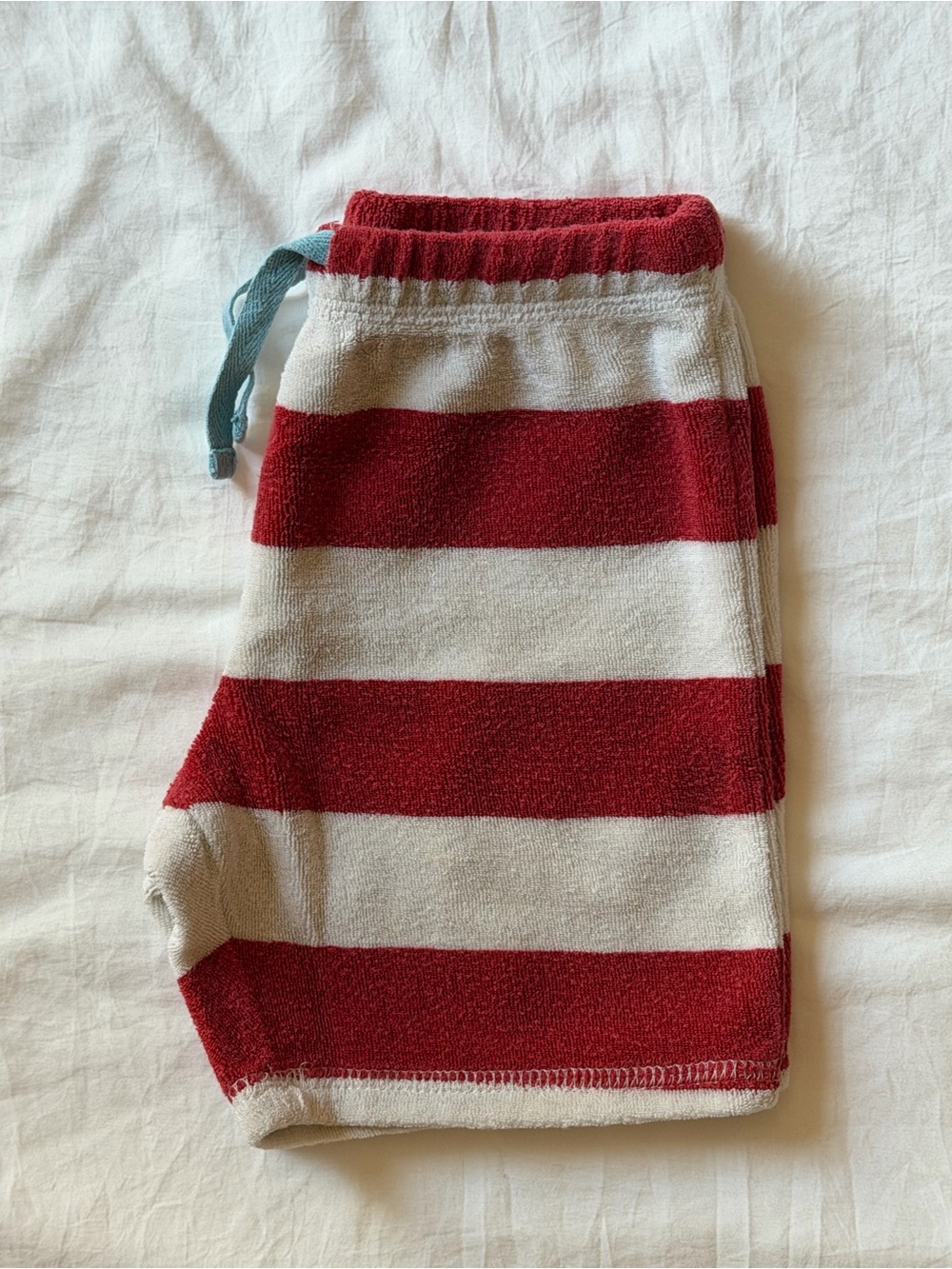 Baby Boden Red White Striped Terry Towelling Shorts 2-3Y